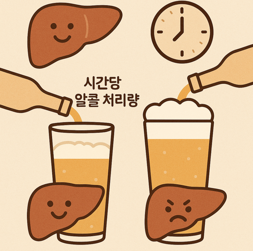 같은 양을 마셔도, 천천히 마셔야 합니다.