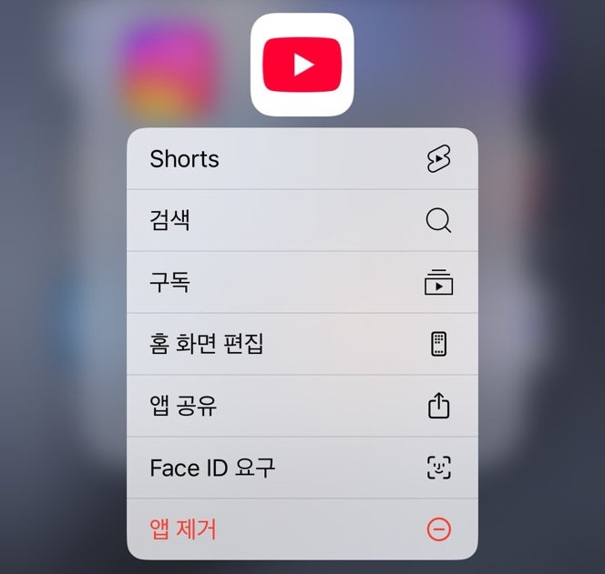 홈 화면에서 삭제하거나, 앱 제거를 눌러주세요!