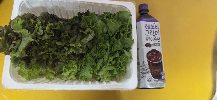 정성스레 키우신 신선한 상추와 커피 , 감사드립니다. ^^~~
