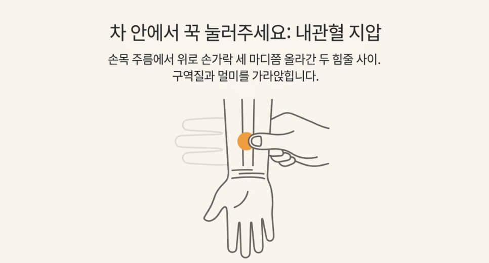 바른부부한의원 대전점: 소아멀미에 좋은 혈자리(내관혈) 지압