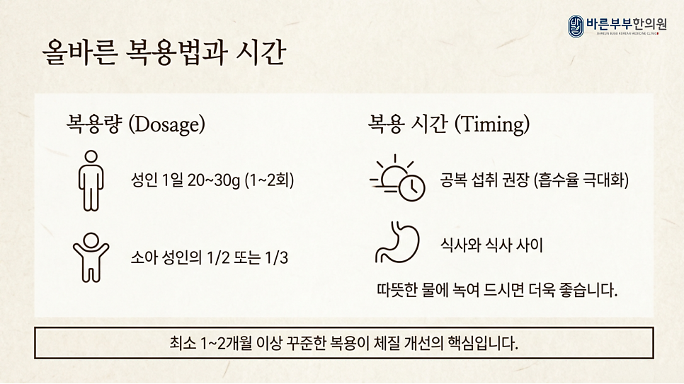 바른부부한의원 대전점 / 경옥고 복용법