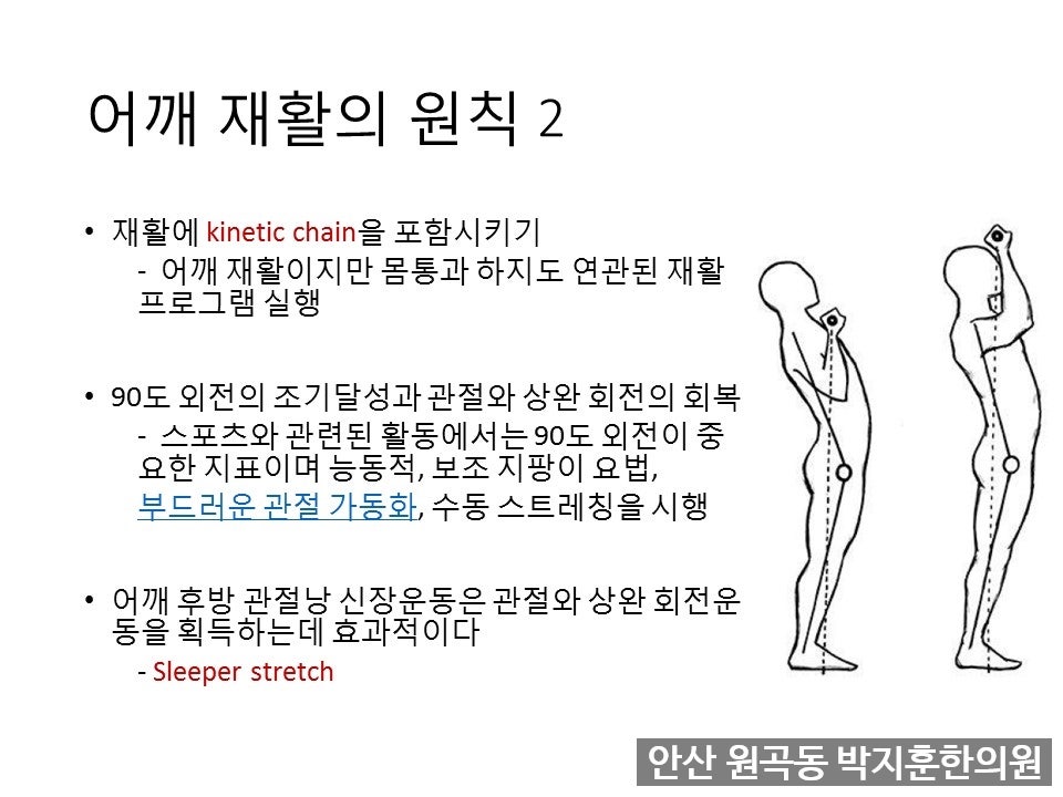 텍스트를 많이 적어 바로 이해가 되지 않을 수 있겠지만, 오른쪽 그림처럼 shoulder press(역시 3대 운동 중 하나죠), push press, push jerk같은 운동들이 단순히 어깨근력을 키우는 운동이 아니란 겁니다. 두발로 지면을 밀면서 그 힘이 무릎, 골반, 허리, 등, 어깨로 전달시키는 연습인 거죠. 헬스장에서 벌크업 위한 머신운동보다 역도나 크로스핏이 재활에 더 유용한 이유입니다.
