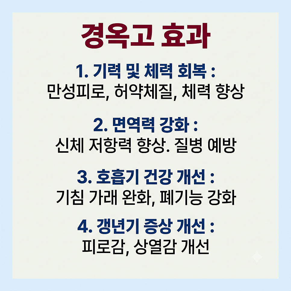 경옥고의 효능 정리